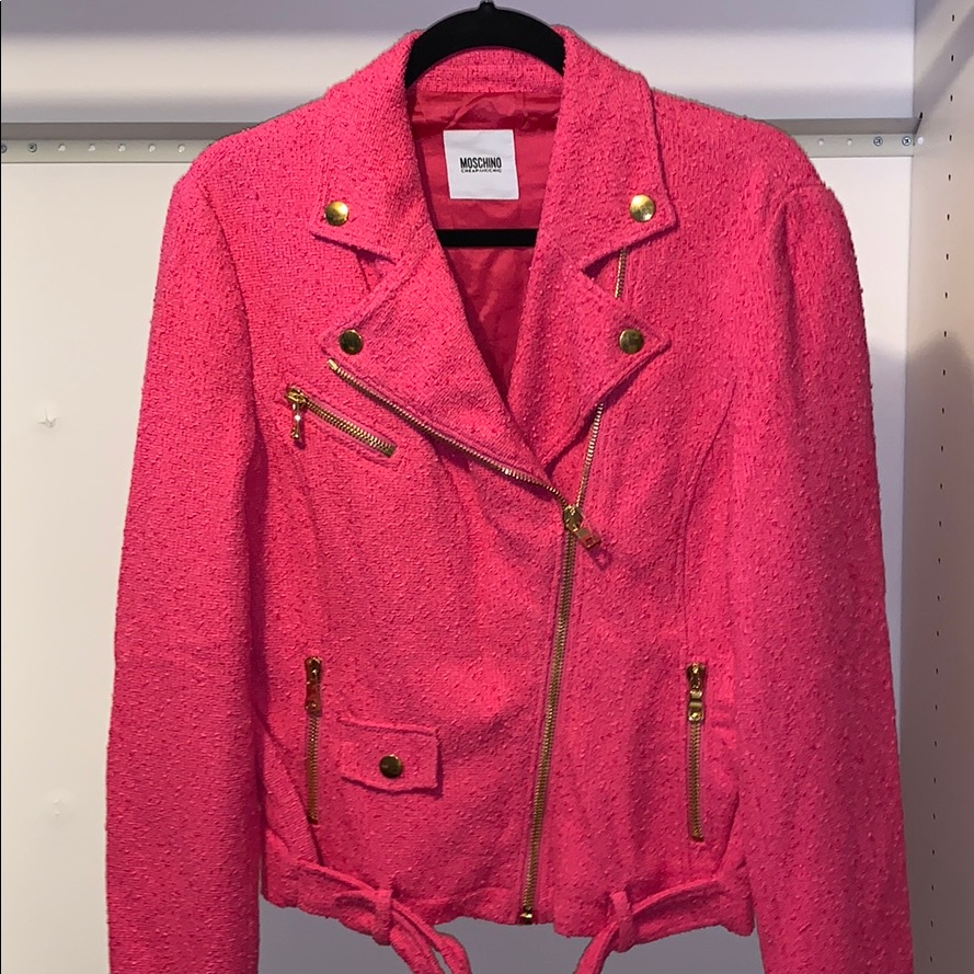 New With Tags - Moschino Pink Tweeted Jacket